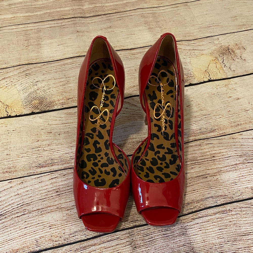 RED JESSICA SIMPSON HEELS